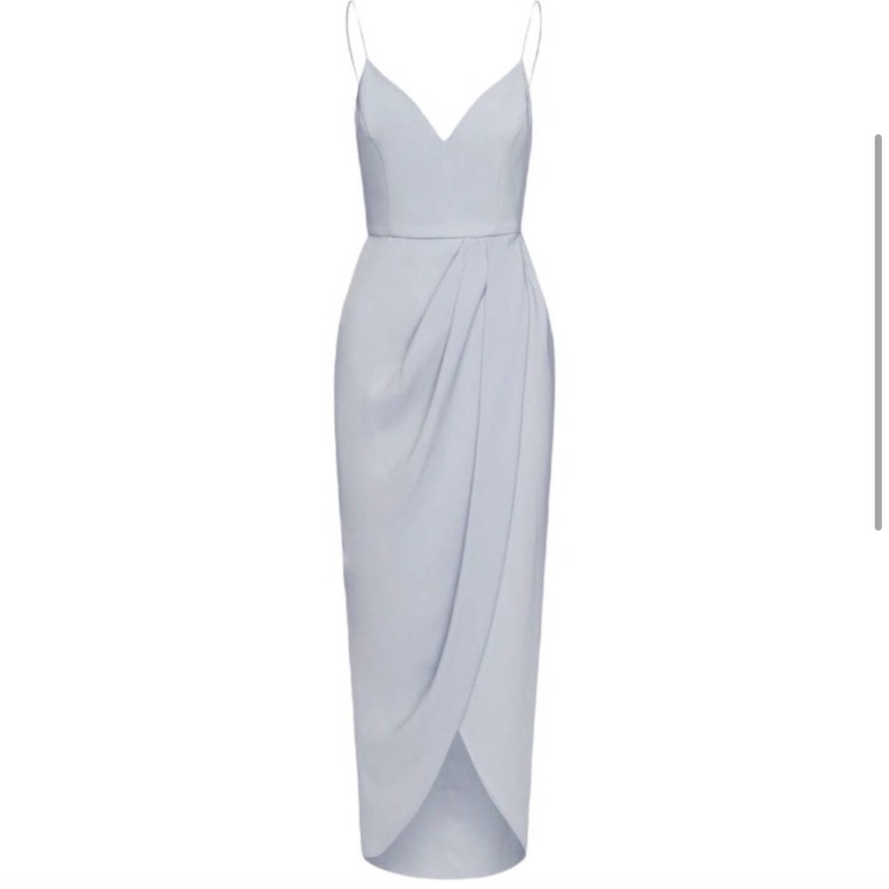 SHONA JOY Powder Blue tulip hem Cocktail Dress NWOT Bridesmaid/Wedding Guest